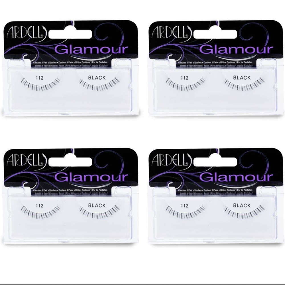 Ardell False Eyelashes Glamour Strip Lashes 112 Black (Lower Lash) 4 Pack NEW - Picture 2 of 3